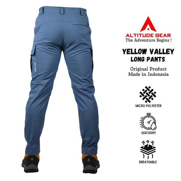 Eiger - Celana Gunung Altitude Gear Yellow Valley Strech Panjang Cargo Cowok Wanita Hitam - Kerja, C