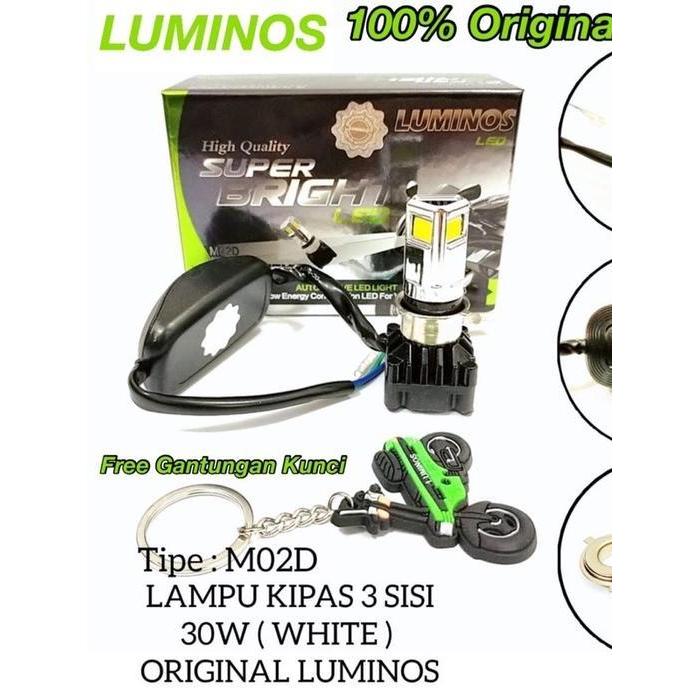 ￼Lampu Led Depan LUMINOS ORIGINAL 6 MATA DAN 3 MATA 35 Watt LAMPU DEPAN LED AC / DC  MOTOR MERK LUMI