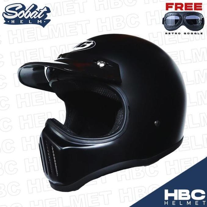 Helm Cakil HBC SOLID Helm Retro Full Face SNI Original
