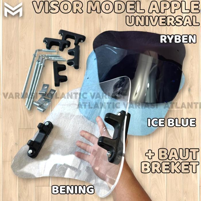 Termurah Visor Kaca Depan Windshield Model Apple Universal Bebek Matic Scoopy Beat Fino Windsil Kaca