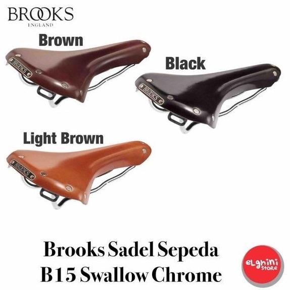 Brooks Sadel Sepeda B15 Swallow Chrome