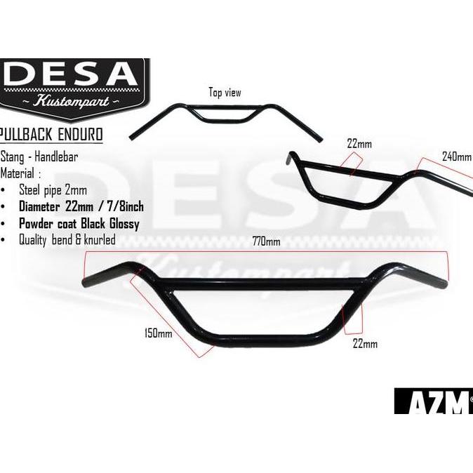 // STANG CUSTOM STANG ROYAL ENFIELD STANG BENELLI PE STANG PULLBACK ENDURO HANDLEBAR KARBON MOTORCYC