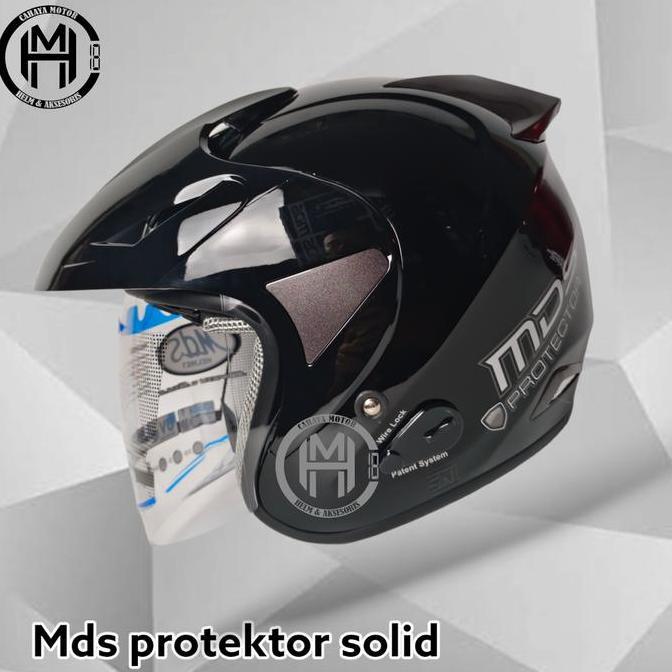 HELM MDS PROTECTOR R SOLID HITAM|HALF FACE