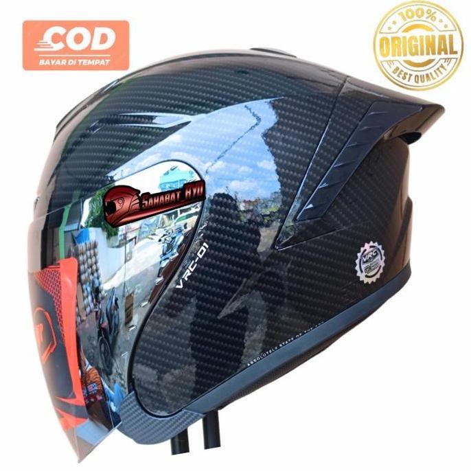 HELM CARBON GLOSSY HALF FACE PAKET GANTENG / HELM HALF FACE / HELM