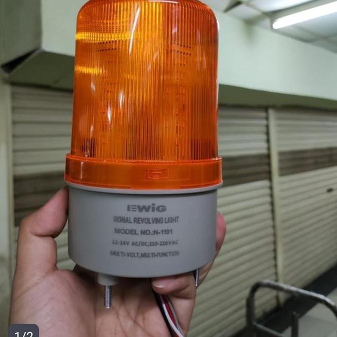 lampu rotary ewig N-1101J multi voltase 12vdc 24vdc 220vac / rotary ewig N1101J buzzer