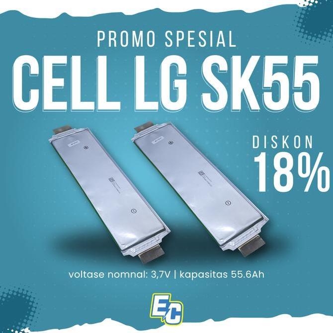 Ecer Baterai Cell Lithium Lipo Sk55 3,7V 55,6Ah New