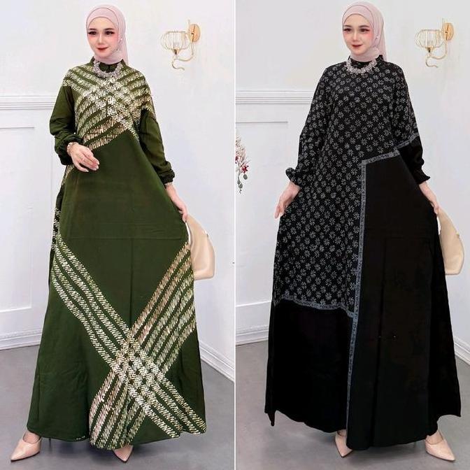 Arsy- New Motif || Aisyah || Gamis Twill Zipper Resleting || Busui Friendly || Cap Malaman || By Ale