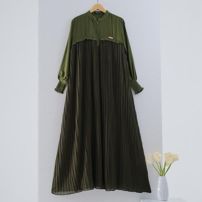 Kalmia- Jenna Dress By Ziya Gamis Polos Bahan Rayon Twill Mix Ceruty Babydoll Muslim Nita Desa Remaj
