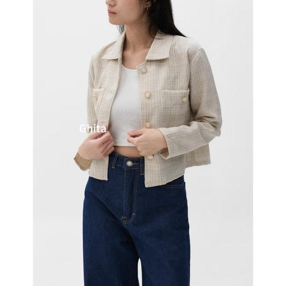 TERBARU Ghita Id - Haerin Blazer Outer Blazer Tweed Wanita