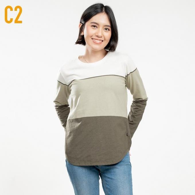 C2 Miyosi Green T-Shirt Wanita - Kaos Wanita Lengan Panjang