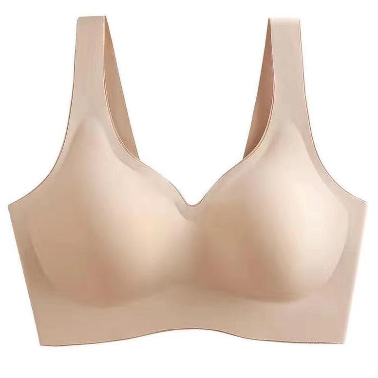 Terlaris Thai Latex Padded Bra Women Seamless Non-Wired Sexy Lace Vest-Style Bra Top