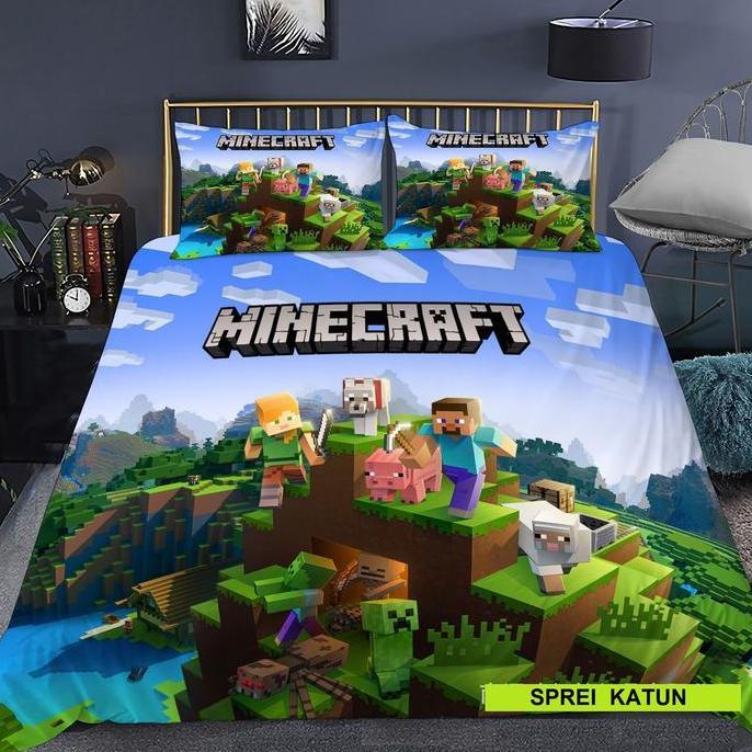 Promo Sprei Katun Minecraft Roblox / Selimut / Sarung Bantal Diskon