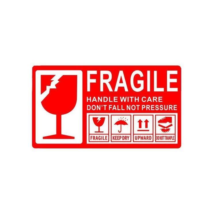 PARANE Isi 500 Lembar Sticker Fragile Besar Stiker Fragile Lakban Fragile Unboxing Sticker Unboxing 