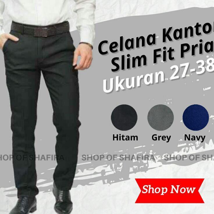 Celana Kantor Formal Pria Sepan Kerja Dasar Bawahan Bahan Cowok Resmi Slim Fit Slimfit Pensil Skinny