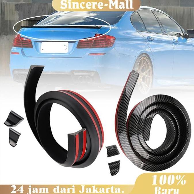 LEXSA Spoiler Lips Ducktail Carbon  Belakang 3d Universal - Lebar 3.5cm Sedan Kit Modifikasi Univers