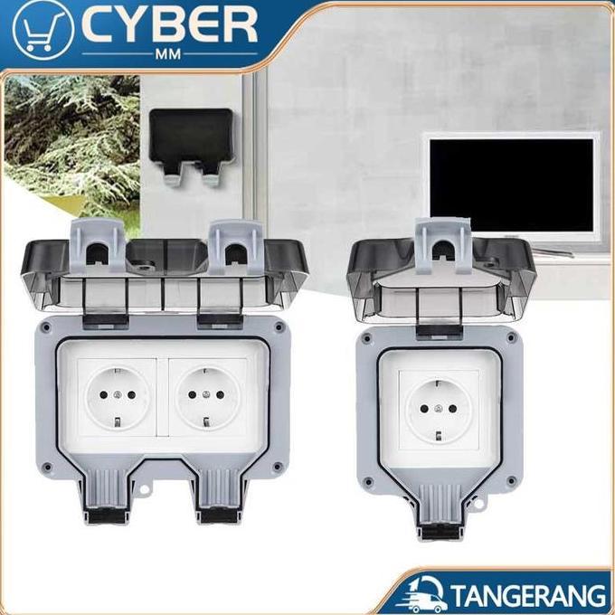 Stop Kontak Outdoor Waterproof EU Stop Kontak Anti Air Anti Hujan IP66