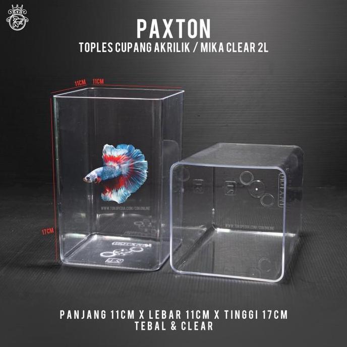 Toples Cupang 2 Liter Paxton / Toples Akrilik Mika 2L