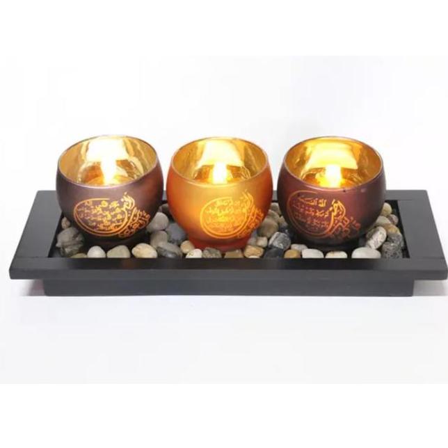 Hiasan Lilin Elektrik Led 3 dan Elektrik Led Allah Muhammad SET