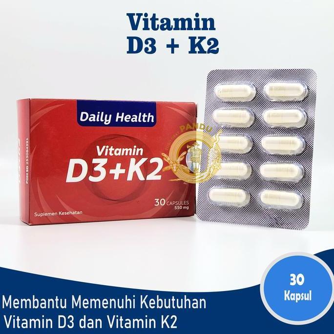 Daily Health Vitamin D3+K2 (30 Kapsul) / Vitamin D3 K2 / D3 + K2