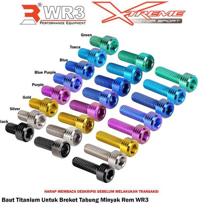 Promo Paketan Baut Titanium Wr3 Untuk Breket Tabung Minyak Rem Wr3