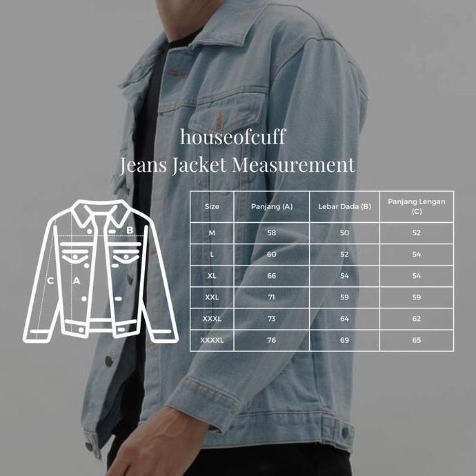 Colzon- Houseofcuff Jaket Jeans Pria Polos Tebal Dilan Jaket Denim Hitam