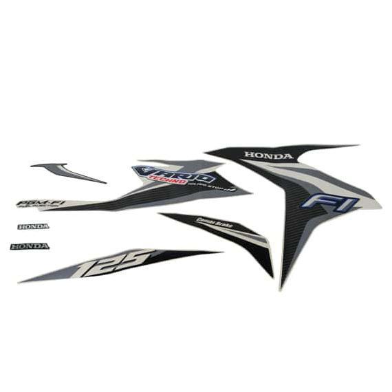 STICKER BODY SET KIRI PUTIH SILVER HONDA VARIO TECHNO 125 FI CBS ISS 871X0KZRB30ZCL ORIGINAL