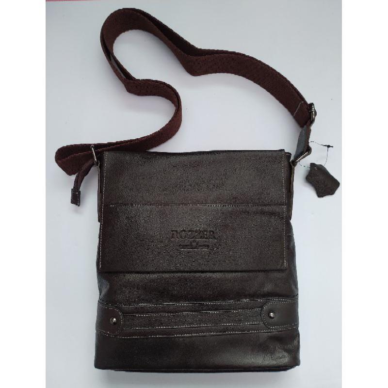 Tas Kulit Sapi Asli Premium Pria Wanita Slendang Kantor Formal Casual Dosen Guru