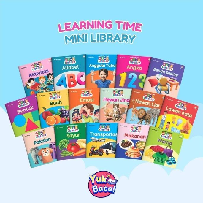 Ziyadbooks Learning Time Mini Library - 1 paket isi 16 -  Buku Edukasi Bayi Thin Boardbook