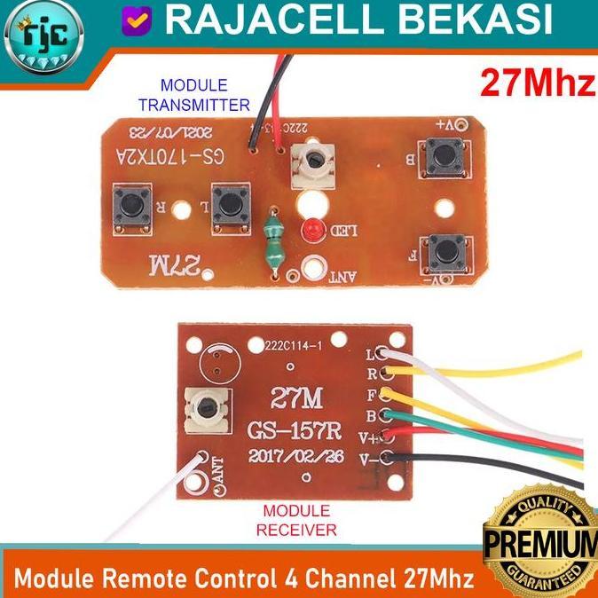 Module Pcb Mainan Rc Remot Kontrol Universal 27Mhz 4Ch Gs-170Tx Gs157R