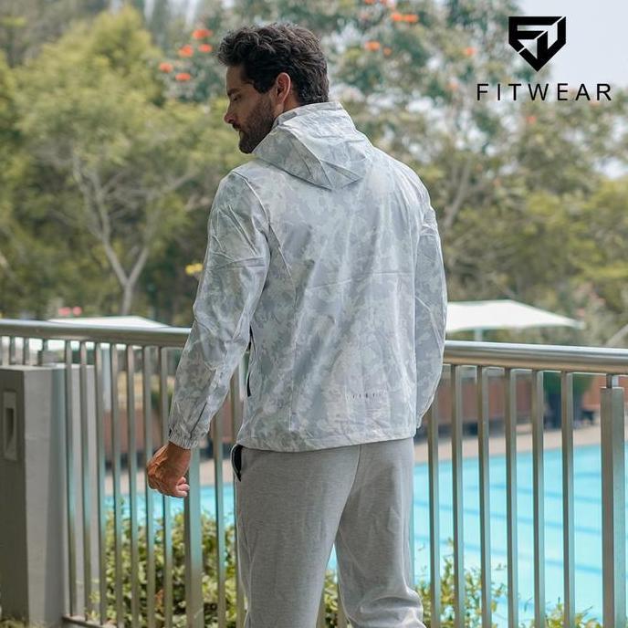 Fitwear - Jaket Olahraga Running Pria ARTHUR PRINTED UNI - L - 5XL Sport