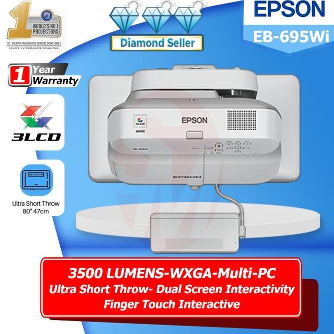 EPSON PROJECTOR EB-695WI ULTRA-SHORT THROW INTERACTIVE WXGA MURAH