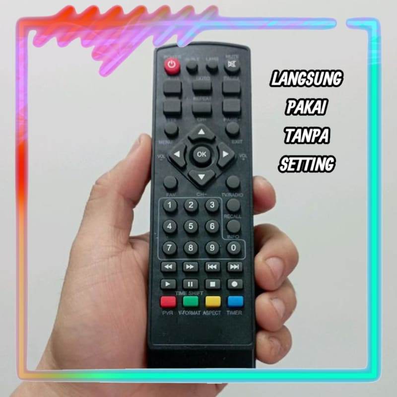 Remot Remote STB DVB-T2 DCOLOR VDR Keibu Universal Tanpa Setting Digital Terestrial TV Set Top Box (