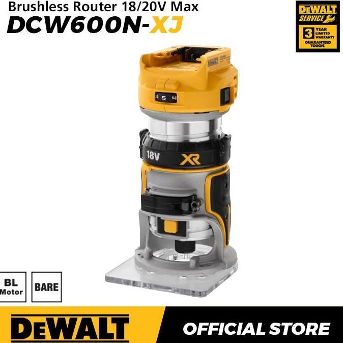 DEWALT BRUSHLESS ROUTER / MESIN PROFIL KAYU BATERAI 18/20V MAX DCW600N-XJ (UNIT ONLY) MURAH