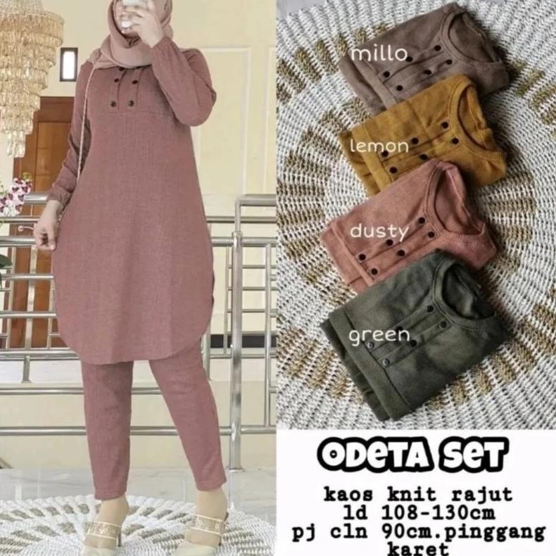 BEST DEALS BAJU SETELAN WANITA TERBARU ODETA SET JUMBO SUPER HALUS SETELAN CELANA WANITA FASHION MUS