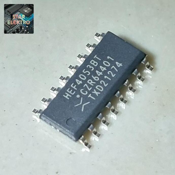 HEF4053BT SOP-16 SMD NXP NEXPERIA IC MUX DEMUX TRIPLE 2-CHANNEL ANALOG HEF4053 HEF 4053 4053BT SE27