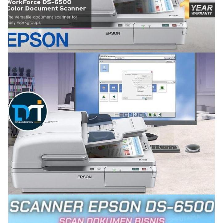 EPSON WORKFORCE DS-6500 - FLATBED DOCUMENT SCANNER WITH DUPLEX ADF MURAH