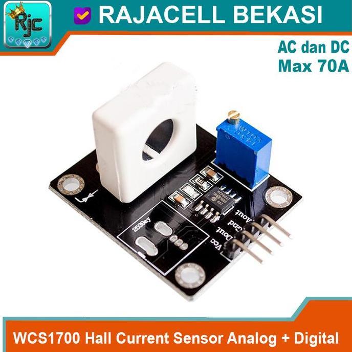 Wcs1700 Sensor Arus Ac Dc Hall Current Max 70A Analog & Digital Output