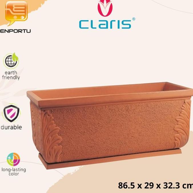 Claris Pot Plastik Panjang Pot Terra Segi Panjang M 5521 - Pot Plastik Tanaman JS