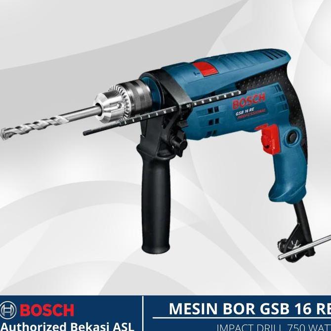 * BOSCH MESIN BOR TANGAN LISTRIK GSB 16 RE 750WATT 13MM IMPACT DRILL ''