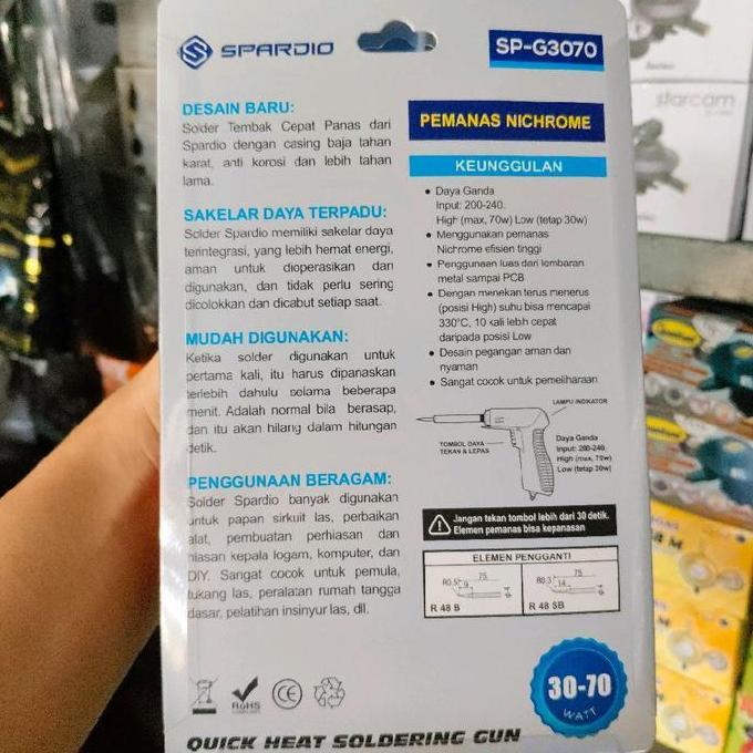 Promo Solder tembak 30 - 70 watt SPARDIO solder listrik pistol Diskon