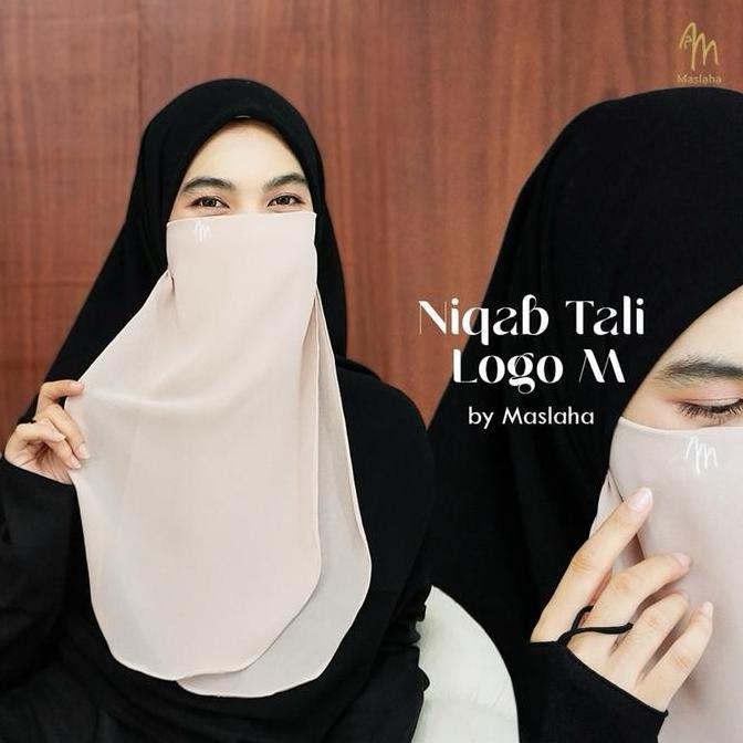 Maslaha Niqab Cadar Tali  Maslaha Niqab Tali Ceruty Babydoll Niqab Logo M