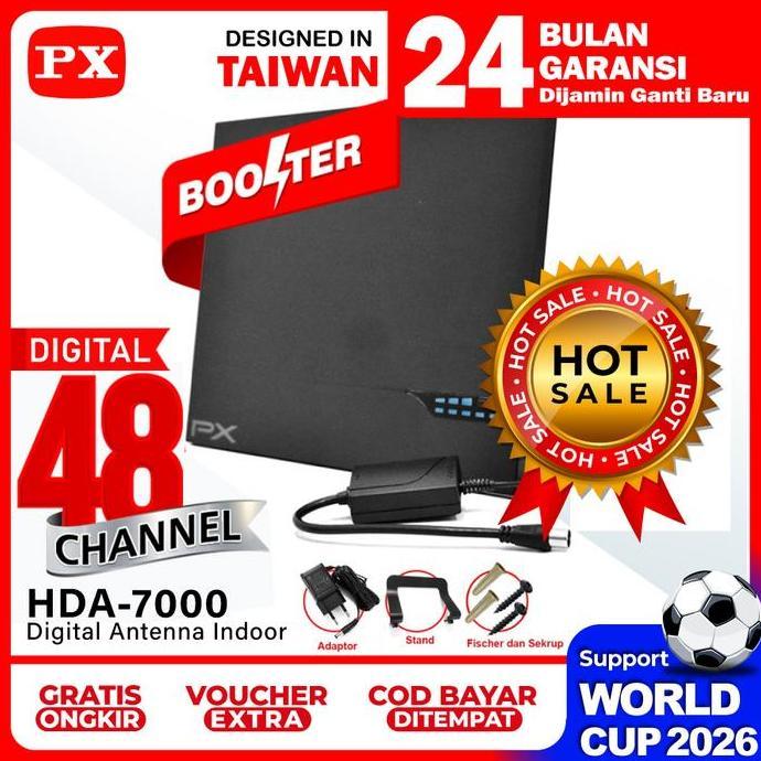 Antena TV Smart Digital Analog PX HDA 7000 Booster Indoor LED Bar