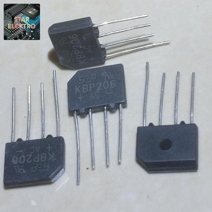 5 BUAH 5PCS KBP206 SIP-4 KBP206G KBP 206 DIODA SISIR 2A 600V SEP BRIDGE DIODE RECTIFIER KOMPONEN SE2
