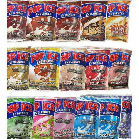 MINUMAN POP ICE 25 GRAM TERLENGKAP SACHET ES BLENDER ECERAN ALL VARIAN ANEKA RASA RENCENG ECER TARO 