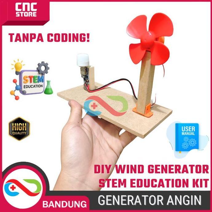 DIY Generator Angin Mini Kit Pembangkit Listrik Tenaga Angin Mainan Edukasi untuk Belajar & Proyek
