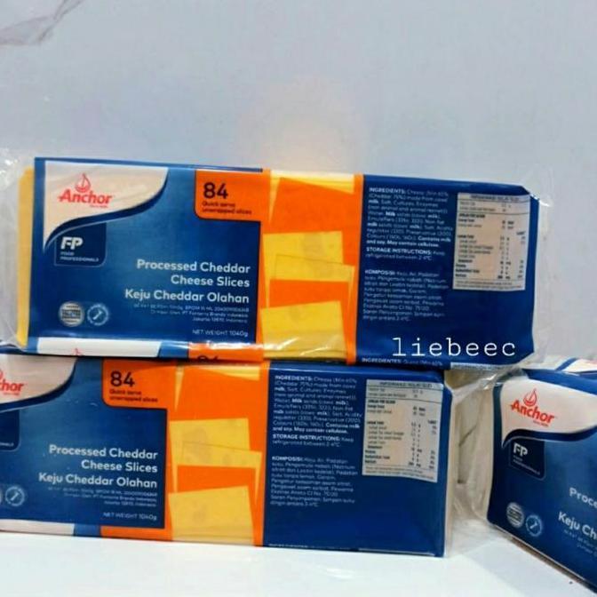 Leite - Red Cheese Cheddar Slice Quick Melt Anchor 1,2Kg 84 Slice Keju Slice
