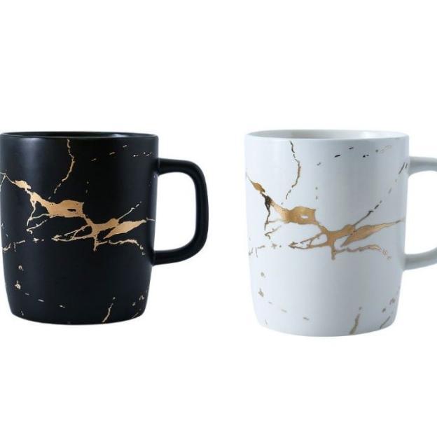 Marble Matte Mug / Cangkir Kopi / Gelas Kopi Keramik Motif Marble