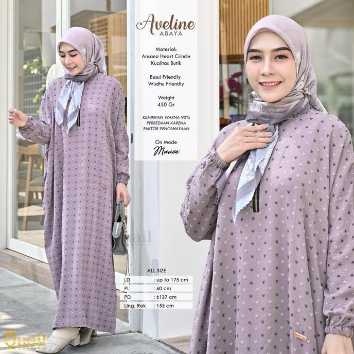 Quail Hijab - Aveline Abaya | Abaya Hitam | Abaya Simple Elegan | Abaya Crinkle Casual
