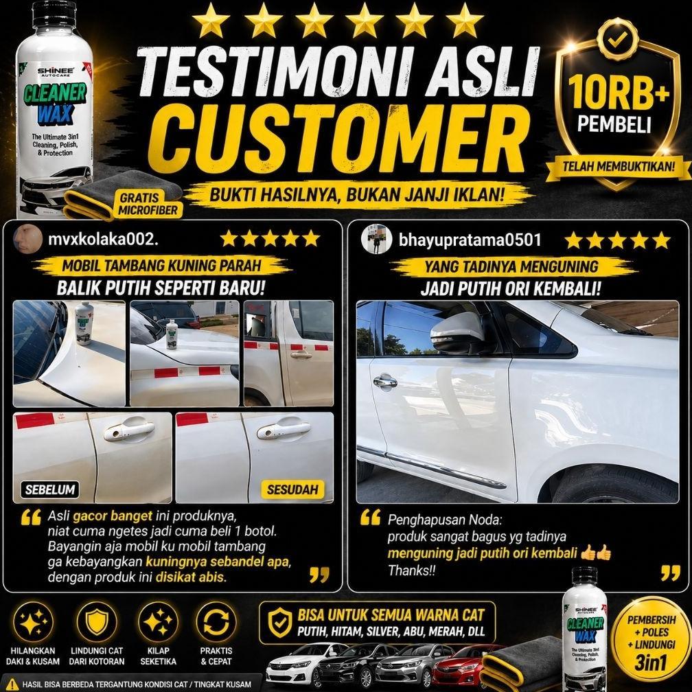 TERBARU CLEANER WAX SHINEE | POLES BODY MOBIL PENGHILANG BARET WAX PENGKILAP MOBIL PUTIH