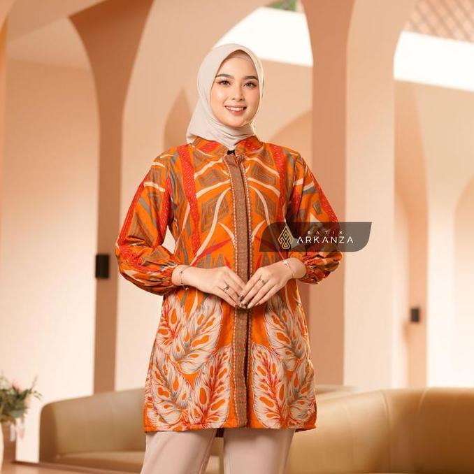 BATIK ARKANZA Baju Tunik Motif DWI HANDARU Wanita Katun